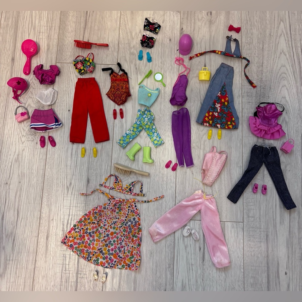 Lot of 36 Items -Mattel Barbie Doll Summer Fun Outfits & Accessories